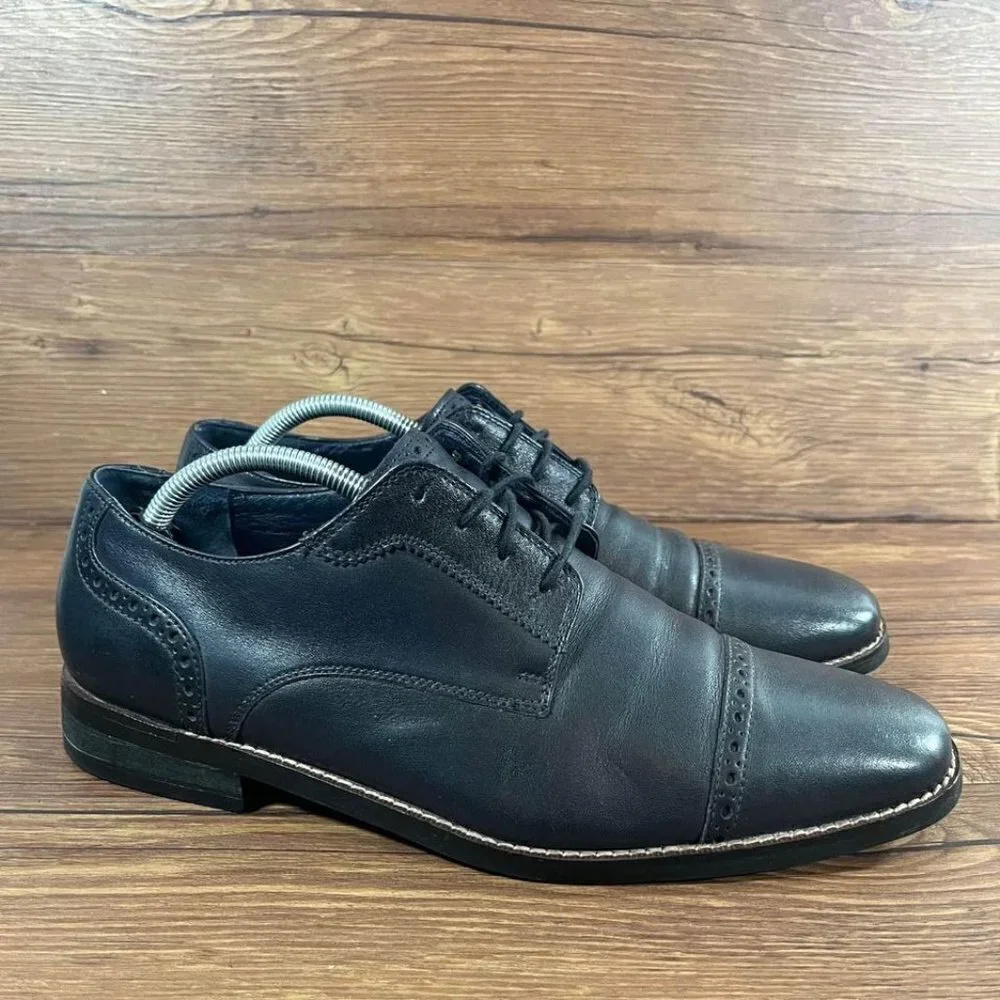 Cole Haan Jefferson Grand 2.0‎ Black Leather Cap Toe Dress Shoes Men’s Size 10